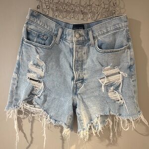 Lucky Brand Distressed Light Blue Jean Shorts
